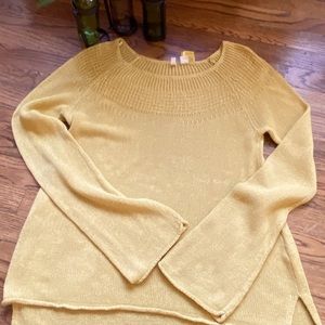 Delicate gold spring-weight sweater